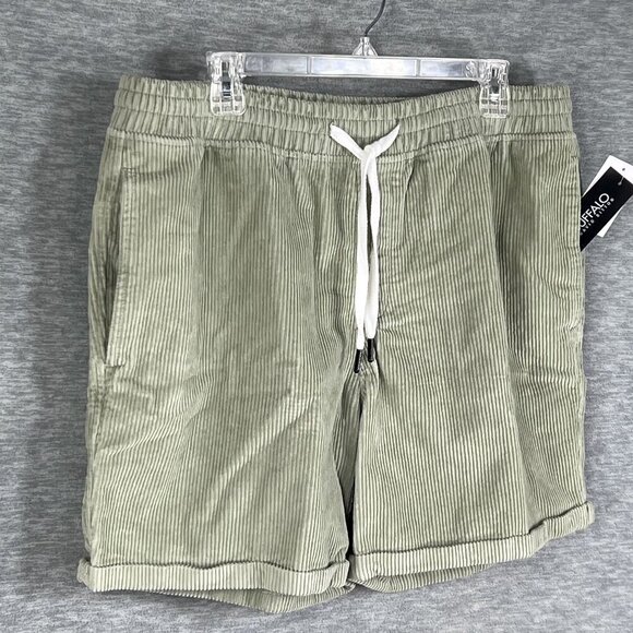 Buffalo David Bitton Mens L Sage Green Corduroy Haiden Shorts Summer Minimalist - Picture 6 of 14